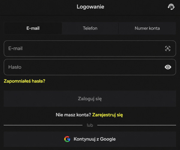 System logowania do konta osobistego ze wszystkimi dostępnymi metodami